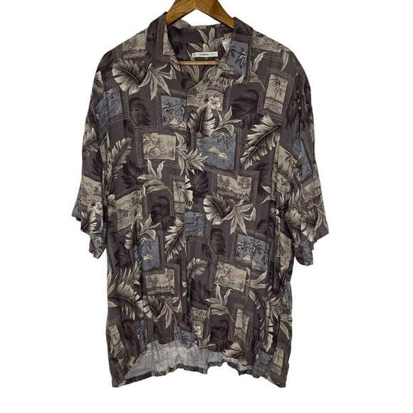 Campia Moda Hawaiian Palm Leaf Tropical Short Sleeve Button Shirt Size XXL Mens - Picture 1 of 8